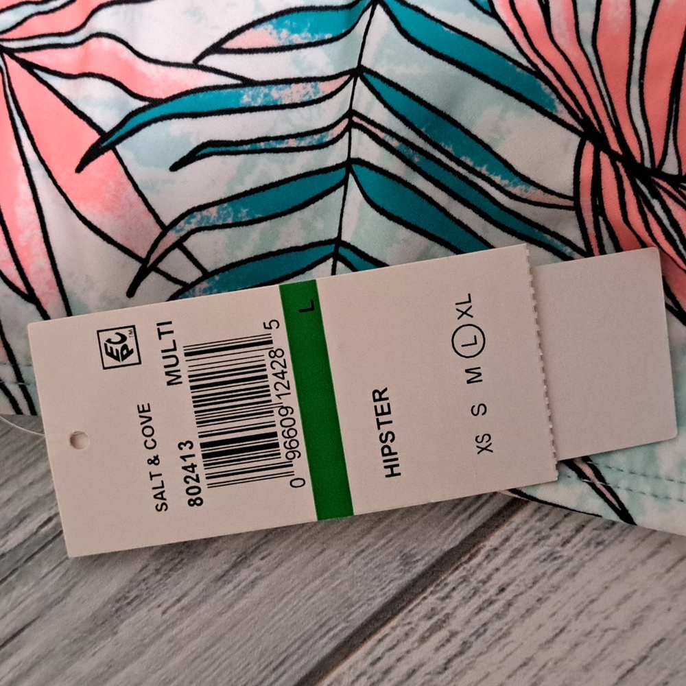 Salt & Cove Calm Palms Printed Hipster Bikini Swim Bottoms L - Picture 9 of 10